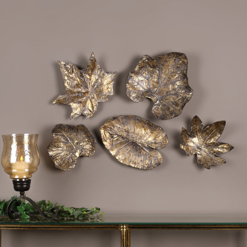 Loon Peak® 5 Piece Bronze Leaves Wall Décor Set & Reviews Wayfair